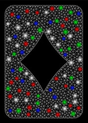 Bright mesh 2d diamonds gambling card with flash vector