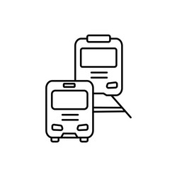 bus and train front view icon in different style vector image