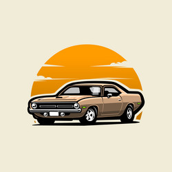 classic muscle car isolated Vector Image