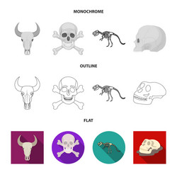 isolated object skeleton and character symbol vector image