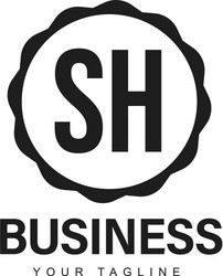 sh initial a logo design with abstract style vector image