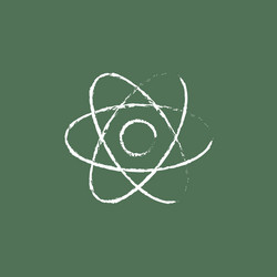 atom icon drawn in chalk vector