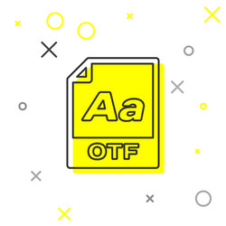 grey otf file document icon download button vector image