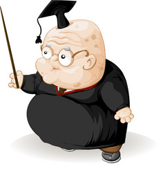 old professor with a pointer vector image