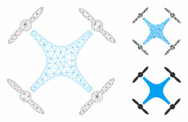 quadcopter mesh network model and triangle vector image