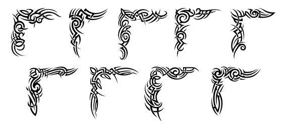 tribal celtic and maori tattoo pattern set Vector Image