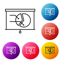 black line board with graph chart icon isolated vector image
