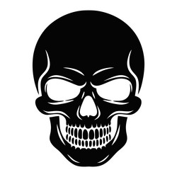 detailed human skull front view black and white Vector Image