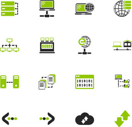 internet server network icons set vector image