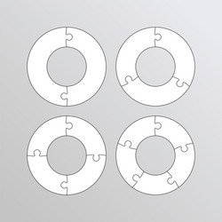 set of ring puzzle grids frame tiles simple vector image