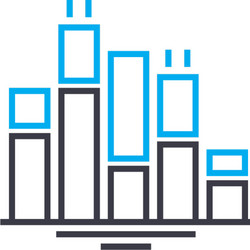 3d bar chart thin line stroke icon Royalty Free Vector Image