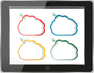 Cloud-computing connection on the digital tablet vector