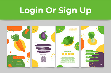 Log in sign up mobile screen user interface vector