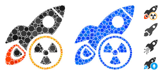 atomic rocket science mosaic icon circle dots vector