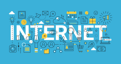 concept of internet for graphic and web design vector image
