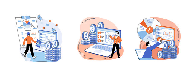cryptocurrency bitcoin mining metaphor blockchain vector image