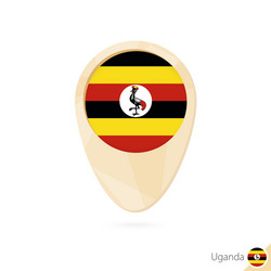 map pointer with flag uganda orange abstract vector image