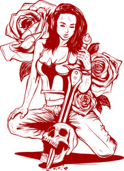 Santa Muerte Girl with Skull Makeup Vector Image