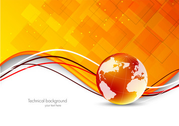 tech background with globe vector image