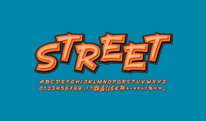 comic handwritten font script alphabet street art vector