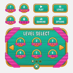 game template gui kit interface level selection vector image