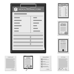 isolated object of form and document symbol set vector image