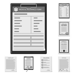 Isolated object of form and document symbol set vector