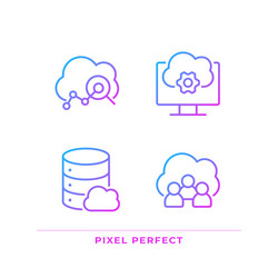 cloud based service pixel perfect gradient linear vector image