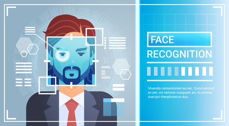 Man Face Retina Scan Security System vector image