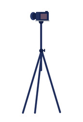 tripod with video camera semi flat color object vector