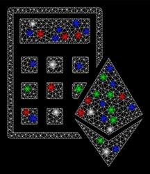 bright mesh network ethereum calculator with flash vector image