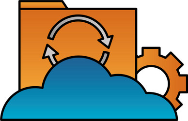 cloud computing folder file reload setting vector image