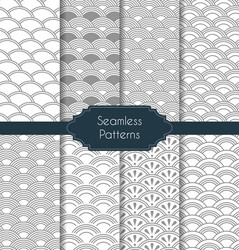 set of geometric seamless patterns vector image