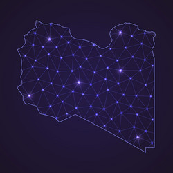 Abstract Network Map of Libya vector image