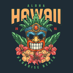 aloha hawaii beach flyer colorful Vector Image