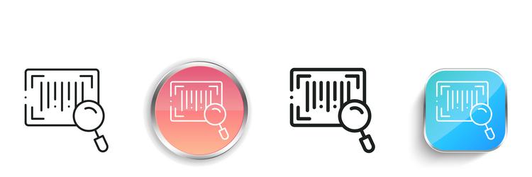 barcode icon thin linear regular and button style vector image