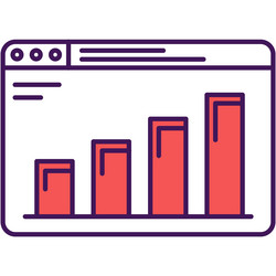 chart graph bar browser window icon vector image
