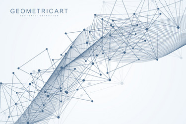 geometric abstract background with connected line vector image