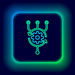 glowing neon line algorithm icon isolated on black vector image