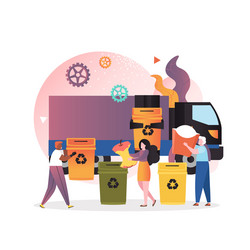 waste sorting concept for web banner vector image