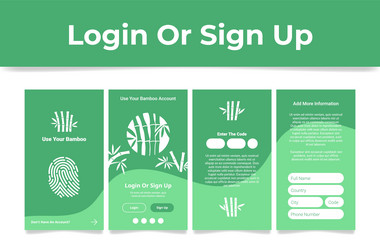 collection log in or sign up user interface vector