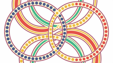 vibrant interlocking circles pattern unity vector image