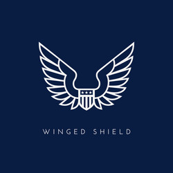 Luxury royal wing letter cp crest gold color logo Vector Image