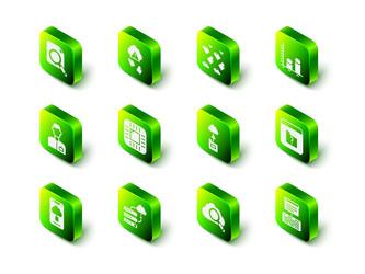 set cloud hacking data stream analysis file vector image