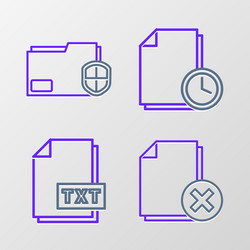 set line delete file document txt vector image