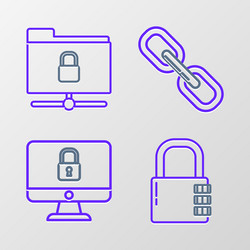 set line safe combination lock computer vector image