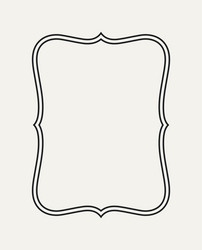 simple outline frame thin border with double vector image