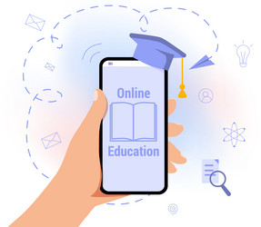 Online education mobile application vector