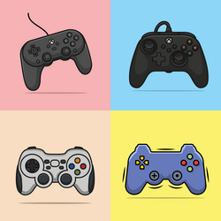 set of video game console or controller vector image