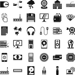web development icons set simple style vector image